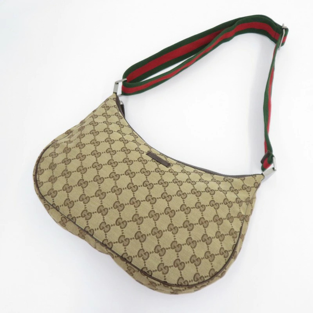 Gucci GG Canvas Shoulder Bag Beige Cream